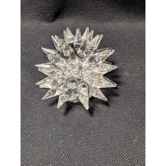 Swarovski Crystal Hedgehog Figurine Spiky Clear w Black Eyes w Box Austria - Picture 3 of 8